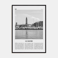 Le Havre Travel B&W Poster
