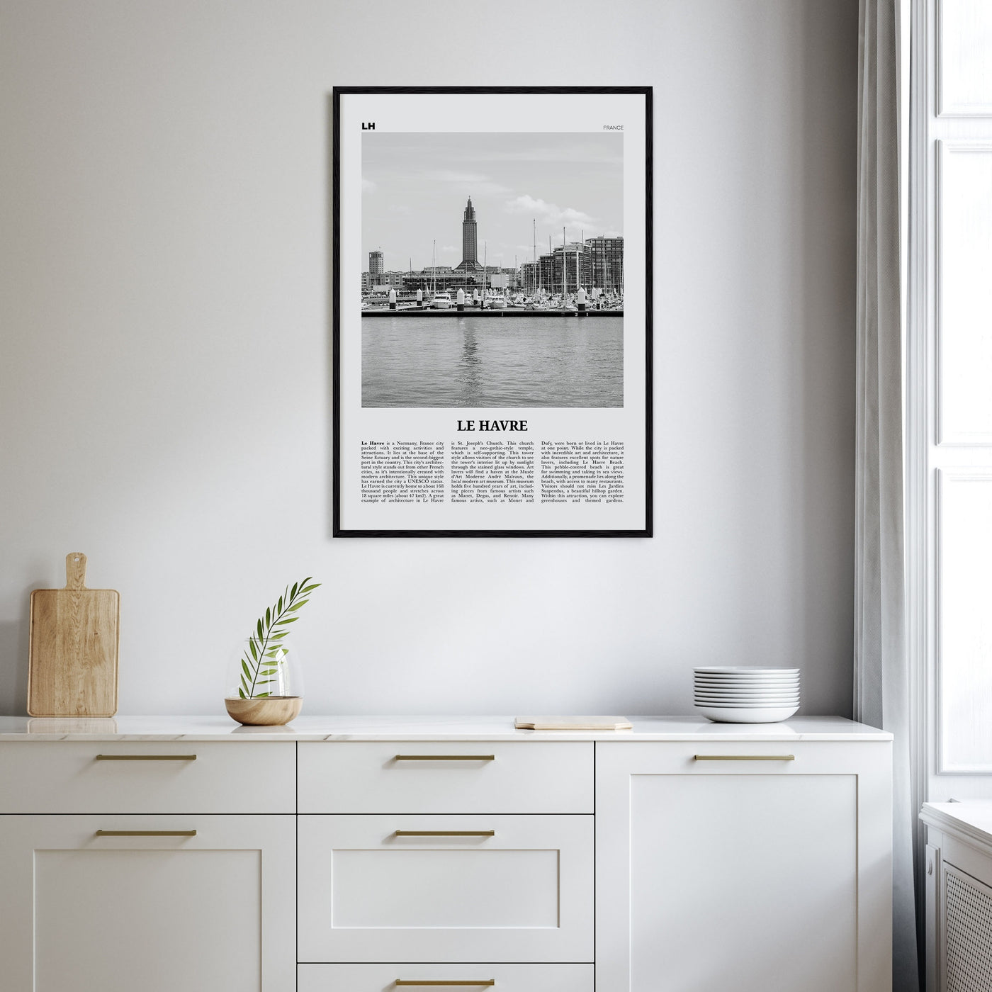 Le Havre Travel B&W Poster