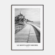 Le Mont-Saint-Michel Portrait B&W Poster