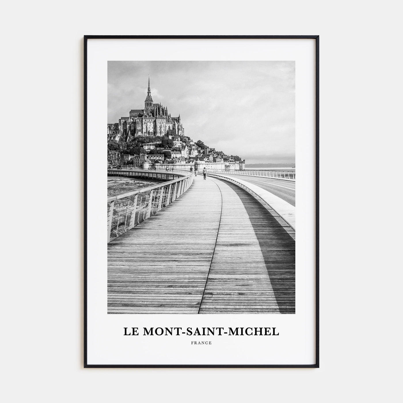 Le Mont-Saint-Michel Portrait B&W Poster