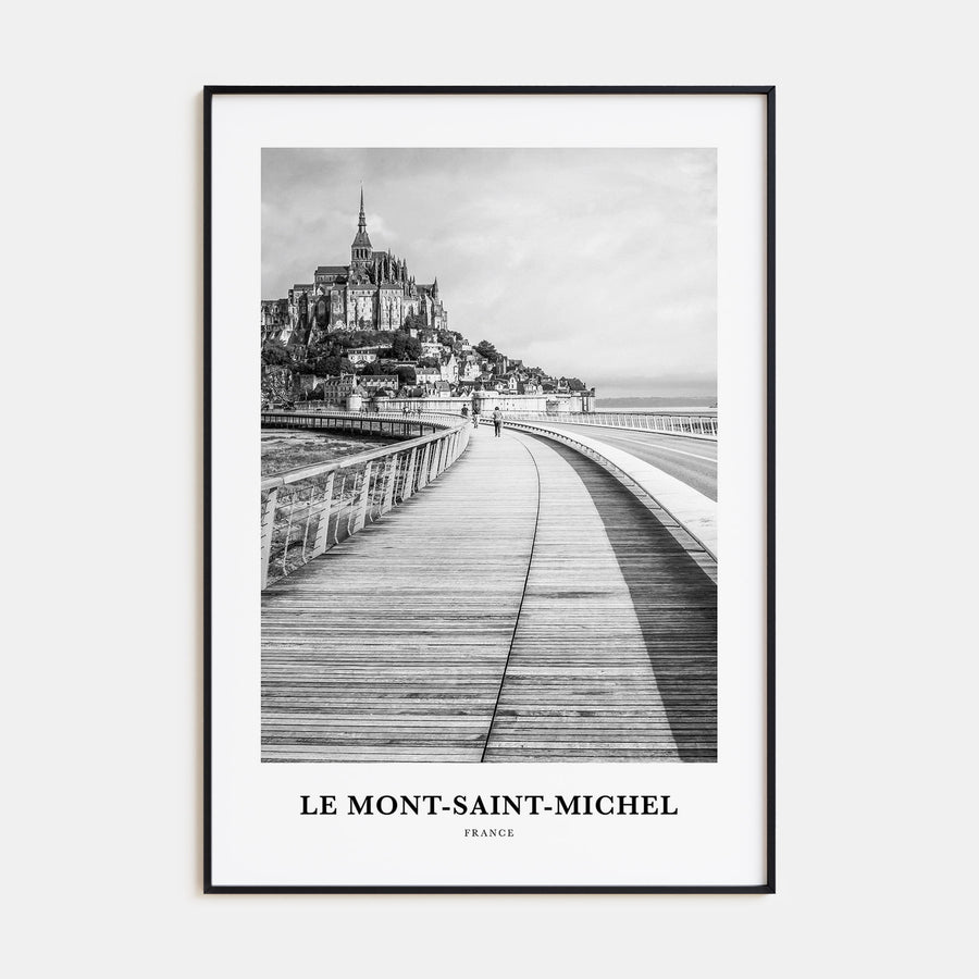 Le Mont-Saint-Michel Portrait B&W Poster