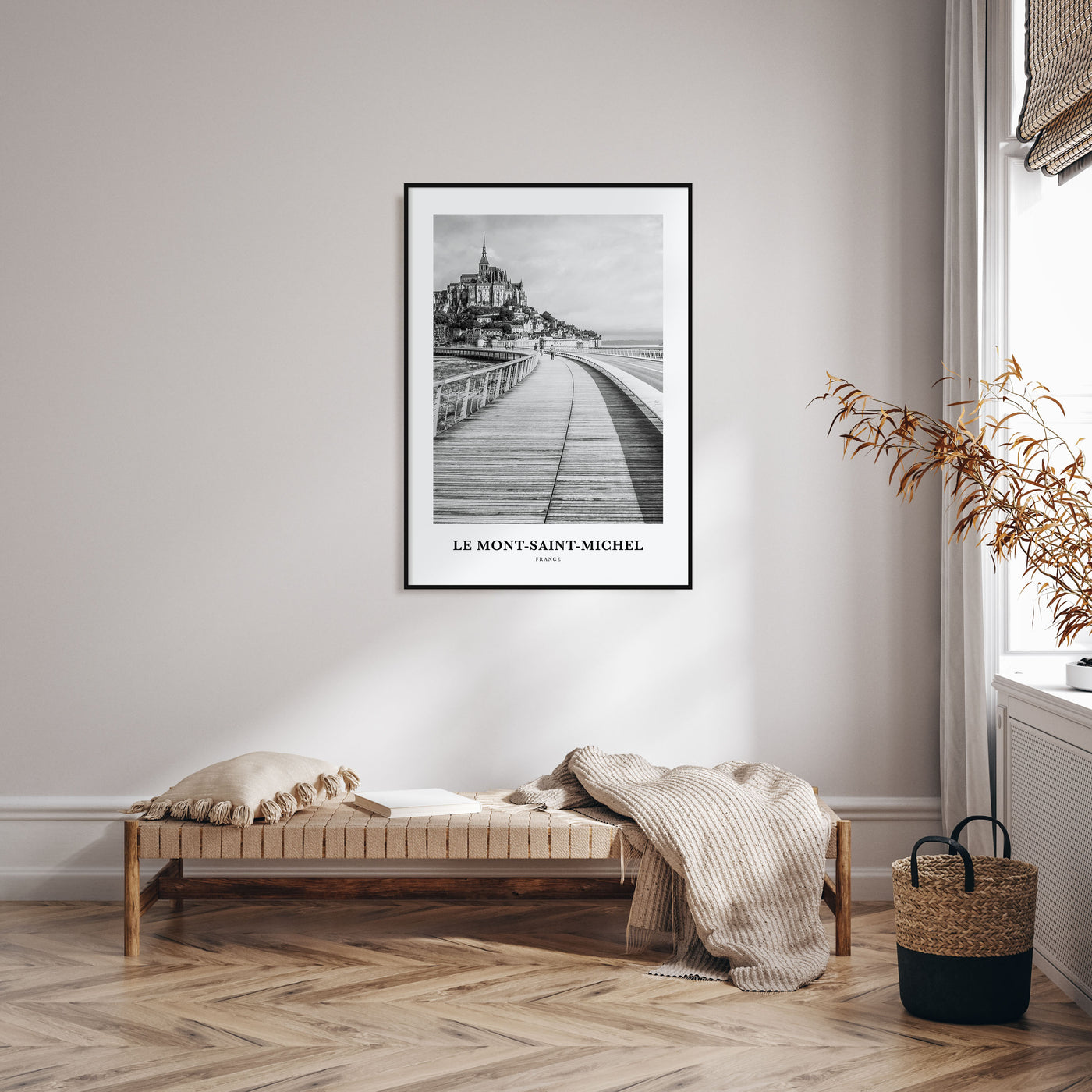 Le Mont-Saint-Michel Portrait B&W Poster