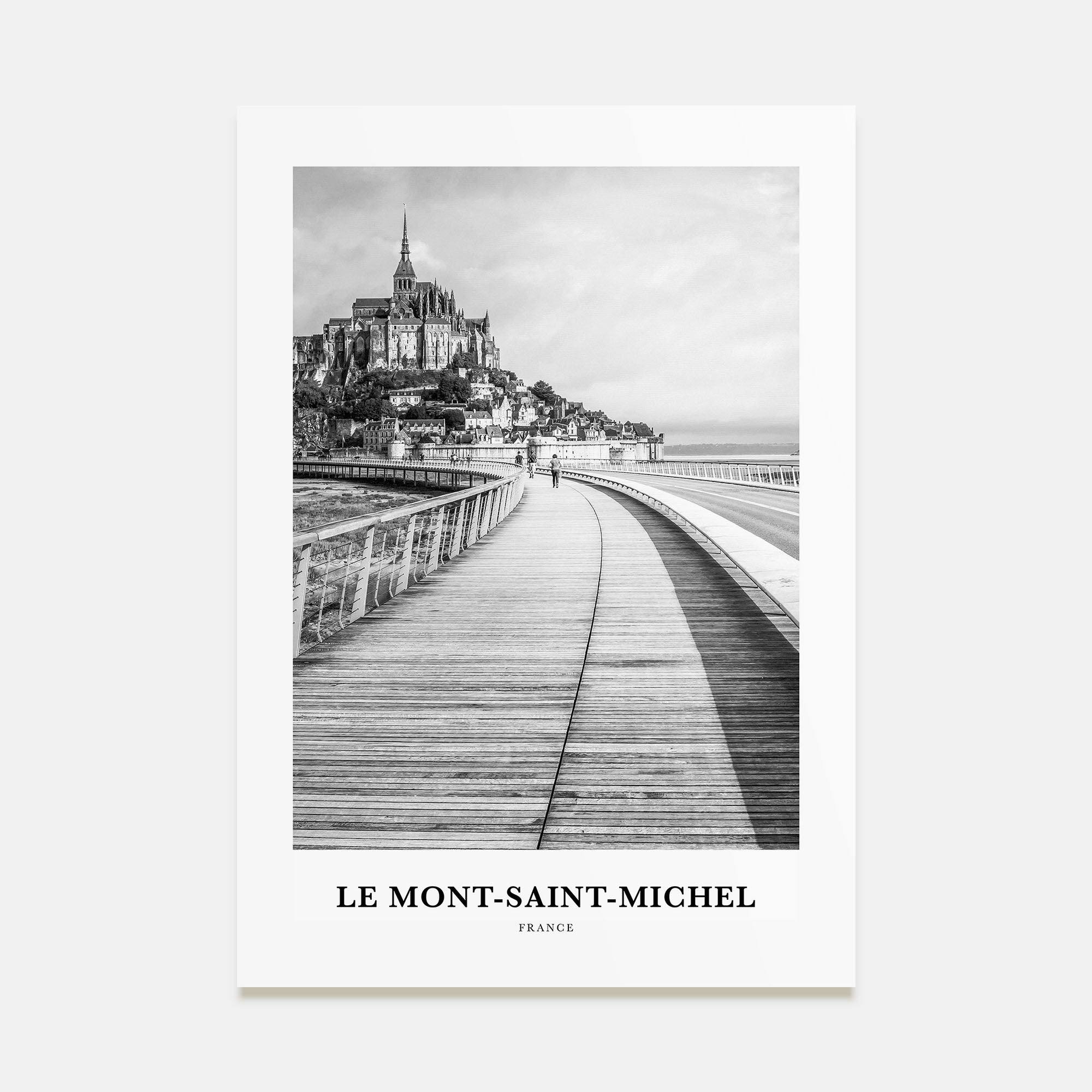 Le Mont-Saint-Michel Portrait B&W Poster
