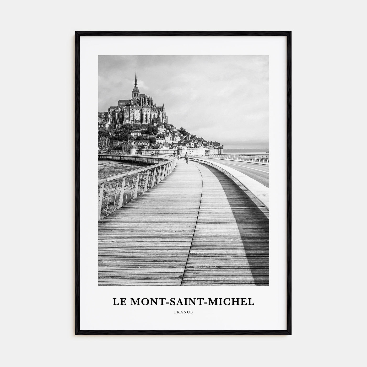 Le Mont-Saint-Michel Portrait B&W Poster