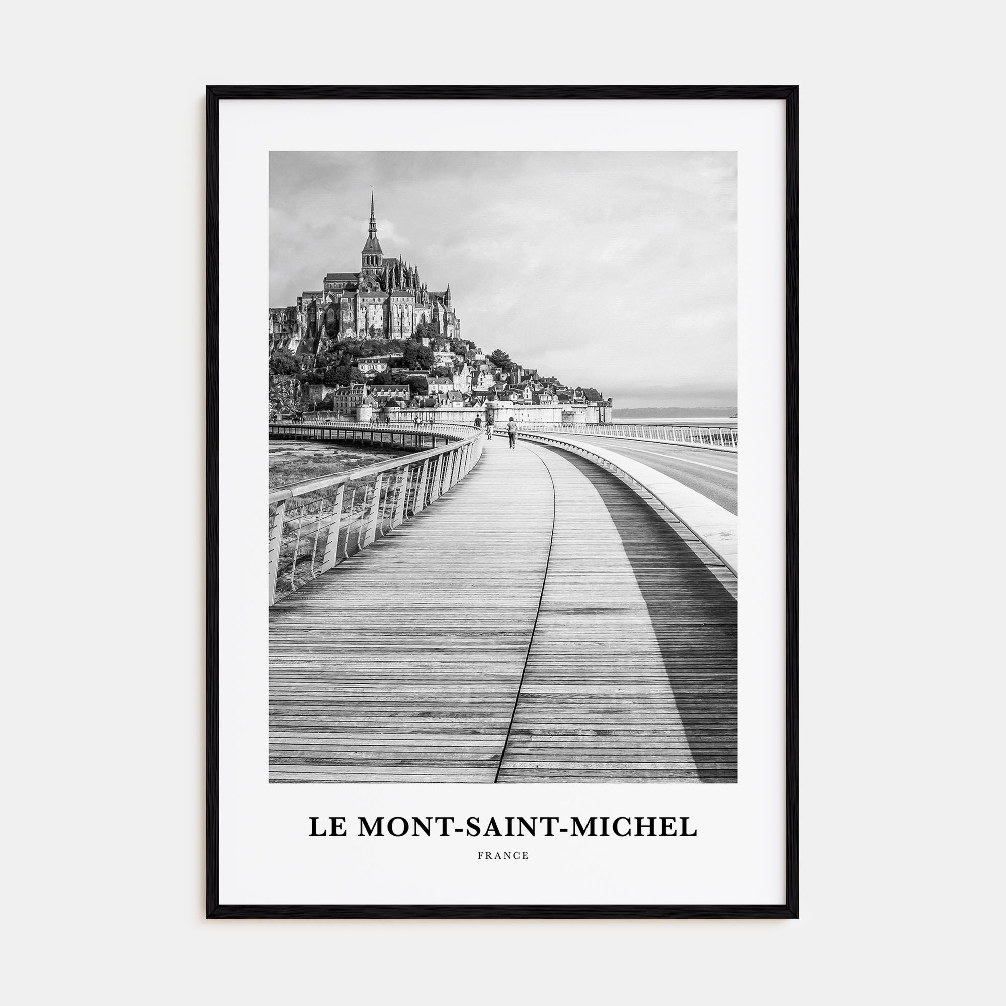 Le Mont-Saint-Michel Portrait B&W Poster