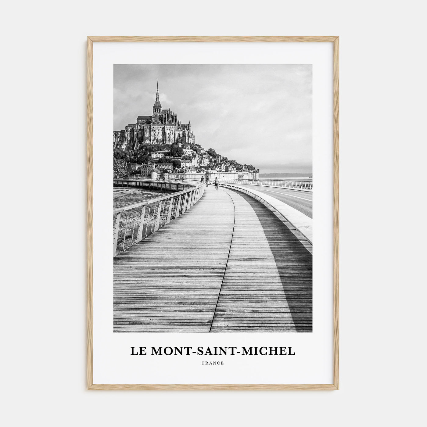 Le Mont-Saint-Michel Portrait B&W Poster