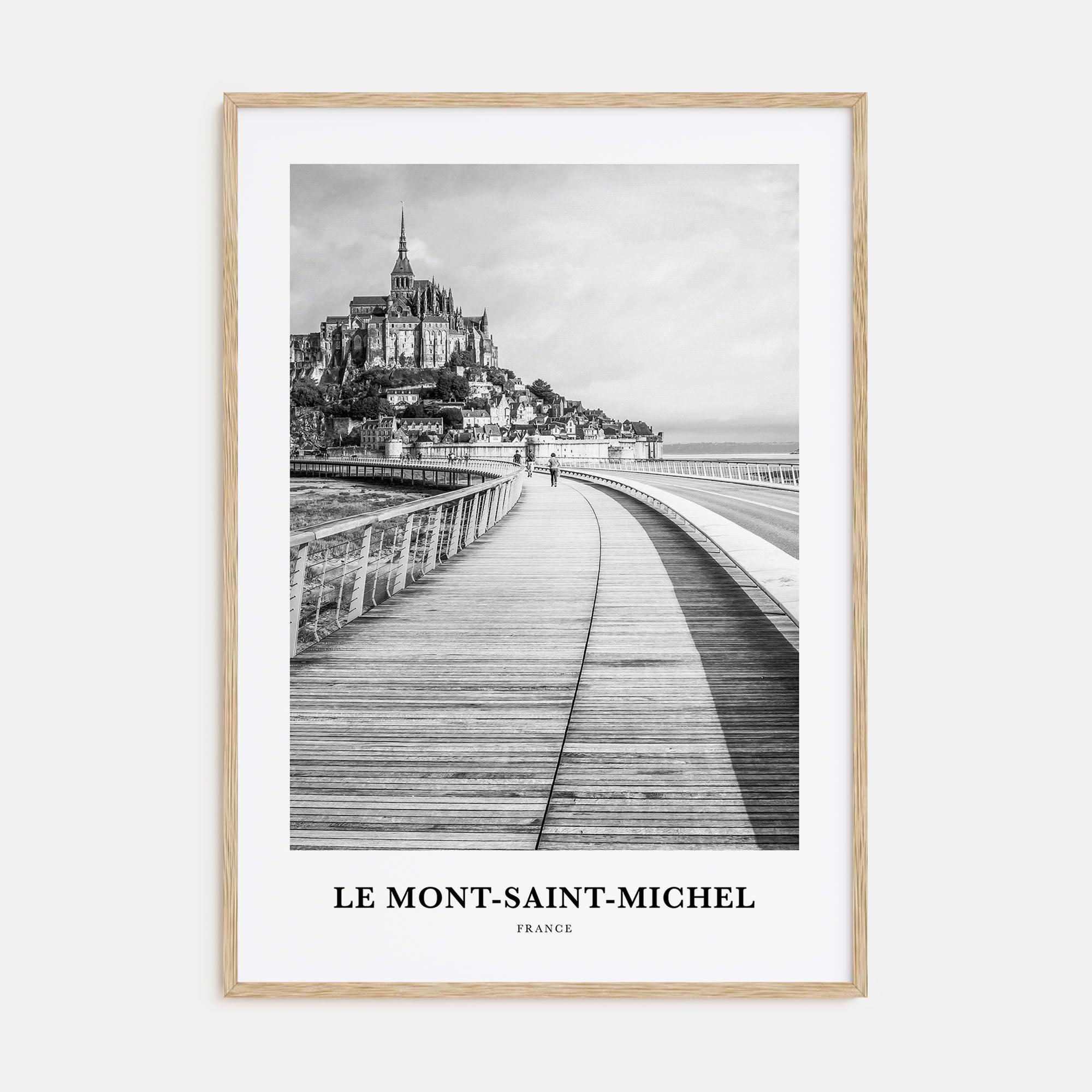 Le Mont-Saint-Michel Portrait B&W Poster