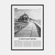 Le Mont-Saint-Michel Travel B&W Poster