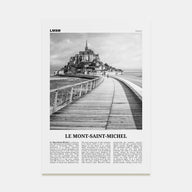 Le Mont-Saint-Michel Travel B&W Poster