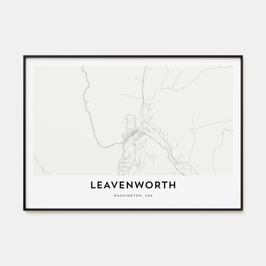 Leavenworth Map Landscape Poster