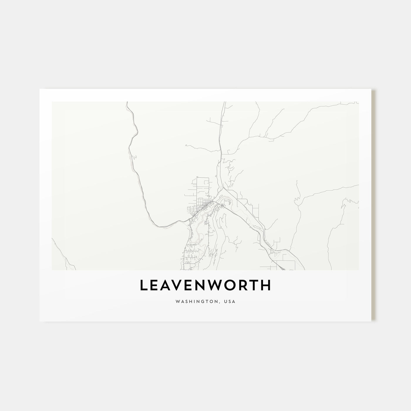Leavenworth Map Landscape Poster
