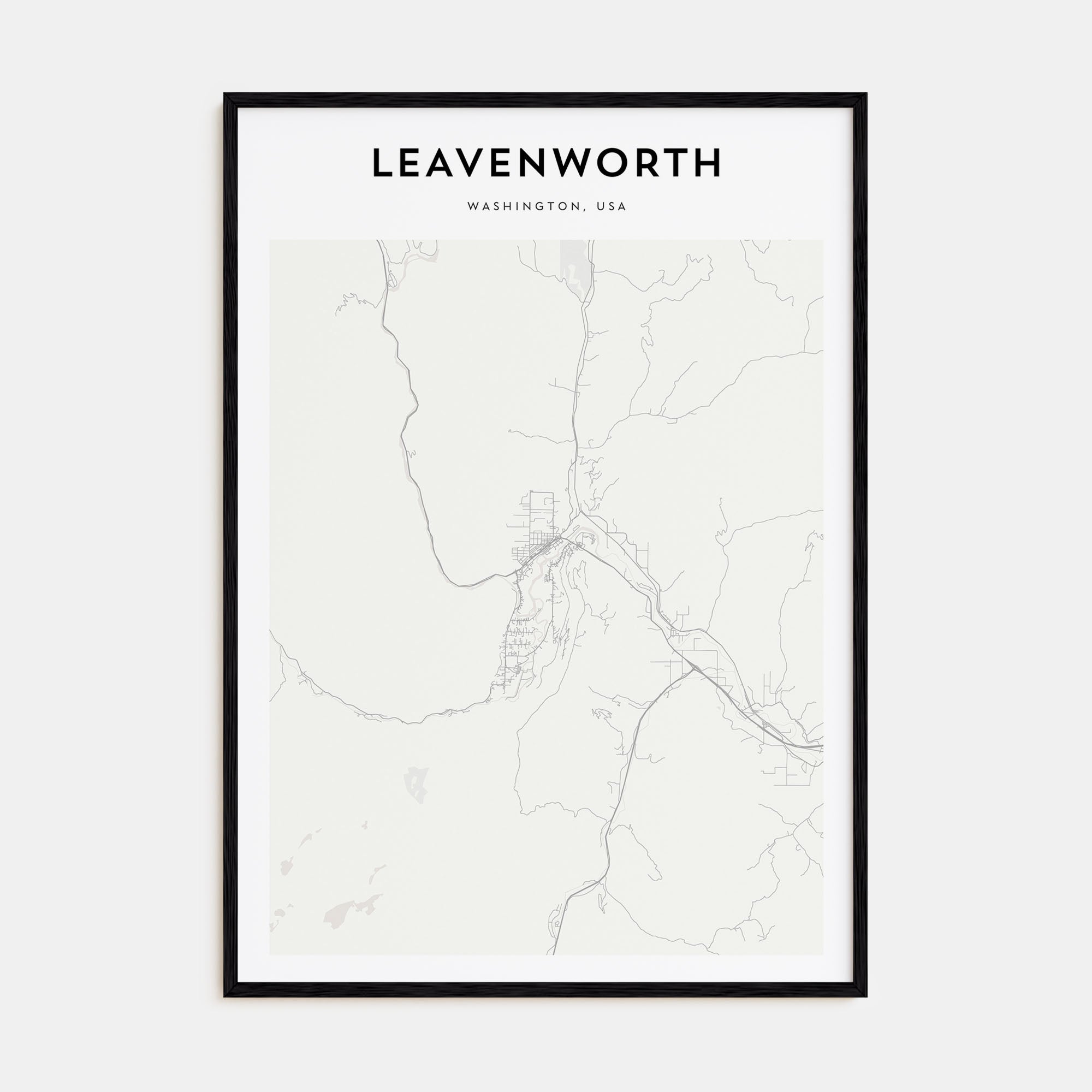 Leavenworth Map Portrait Poster