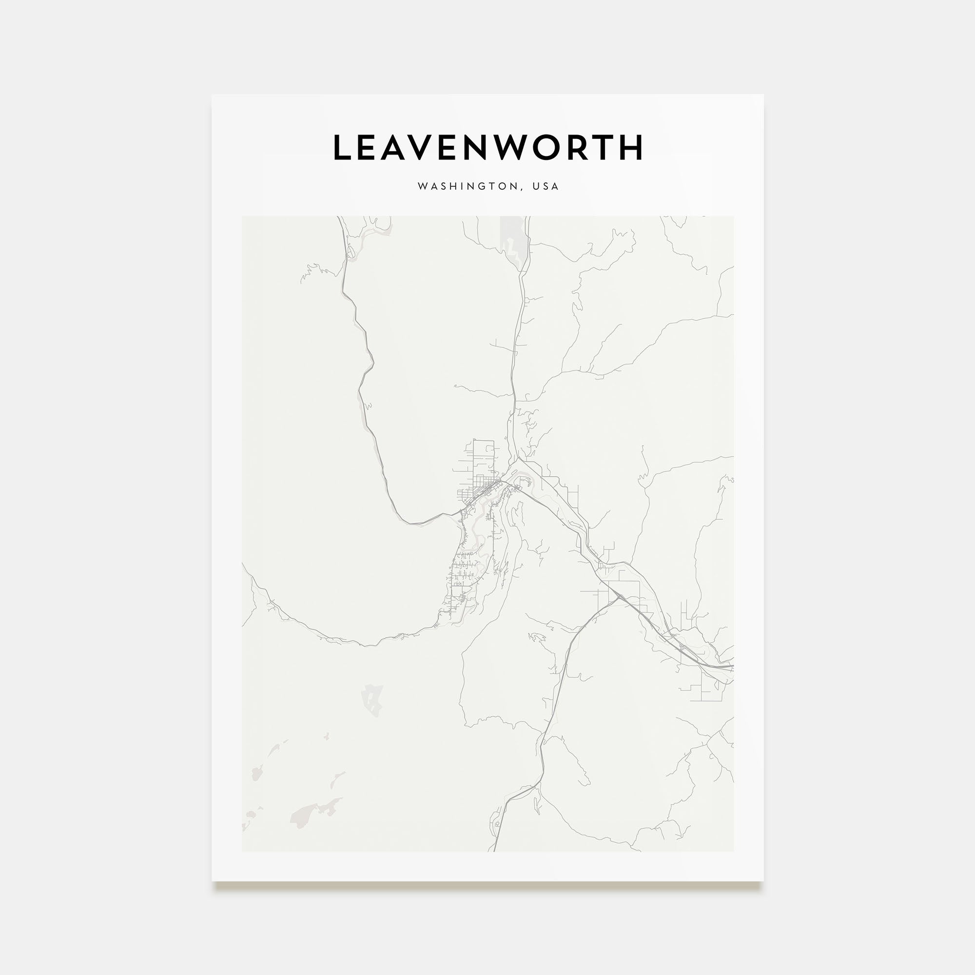 Leavenworth Map Portrait Poster
