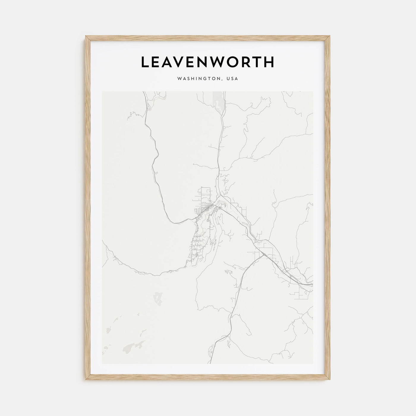 Leavenworth Map Portrait Poster