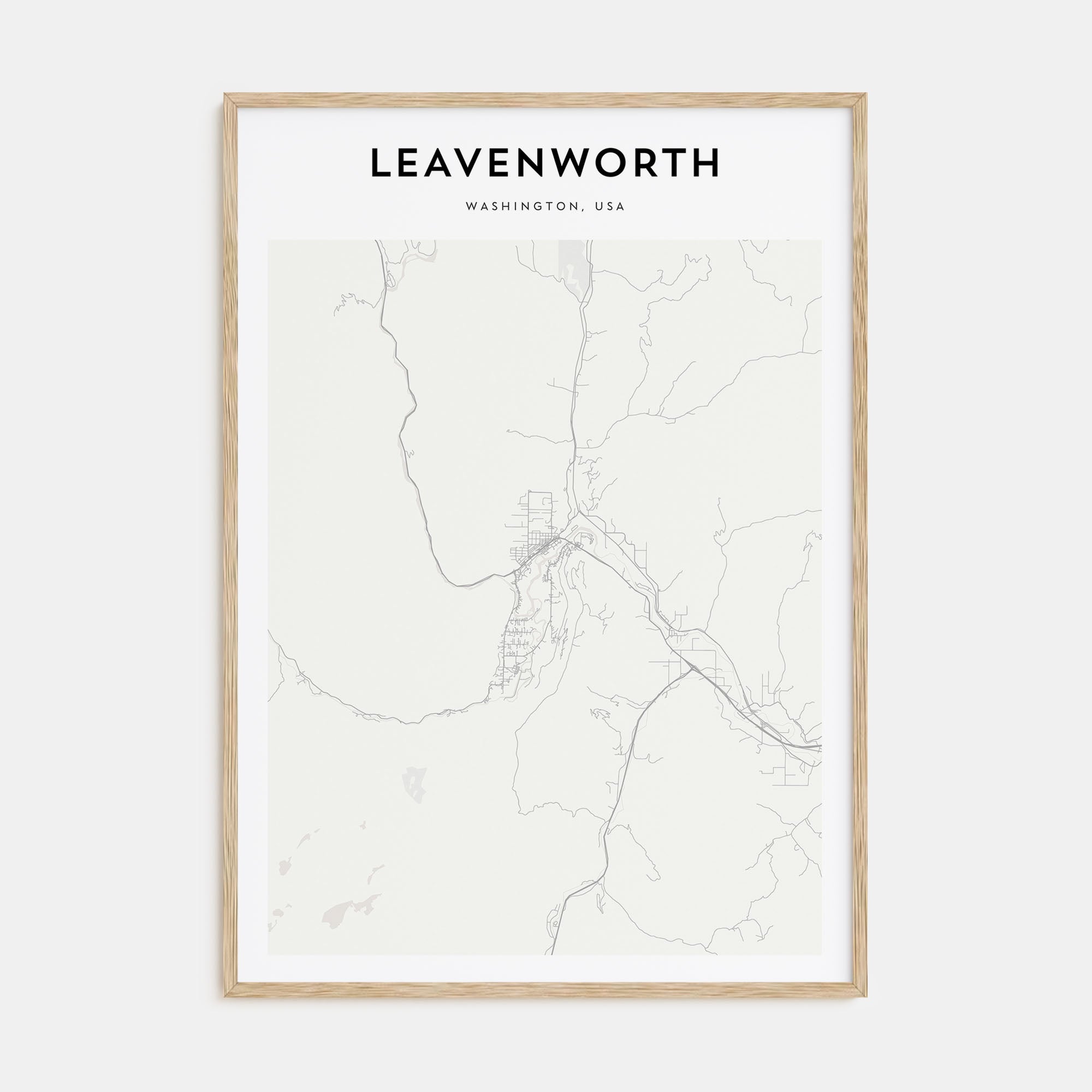 Leavenworth Map Portrait Poster