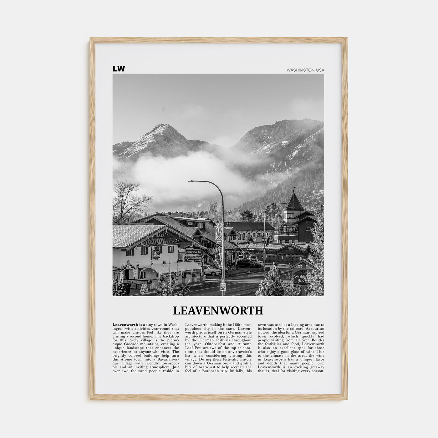 Leavenworth Travel B&W Poster