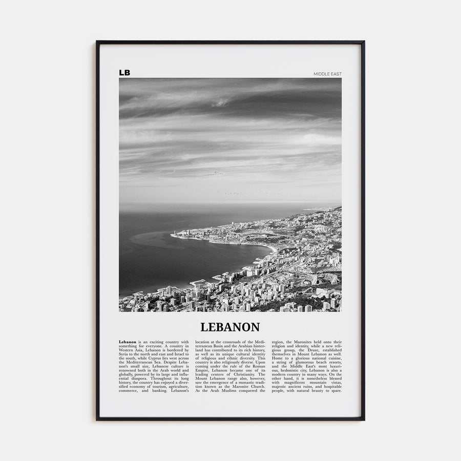 Lebanon Travel B&W No 1 Poster