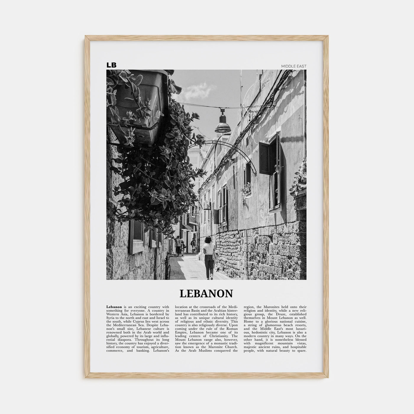 Lebanon Travel B&W No 2 Poster