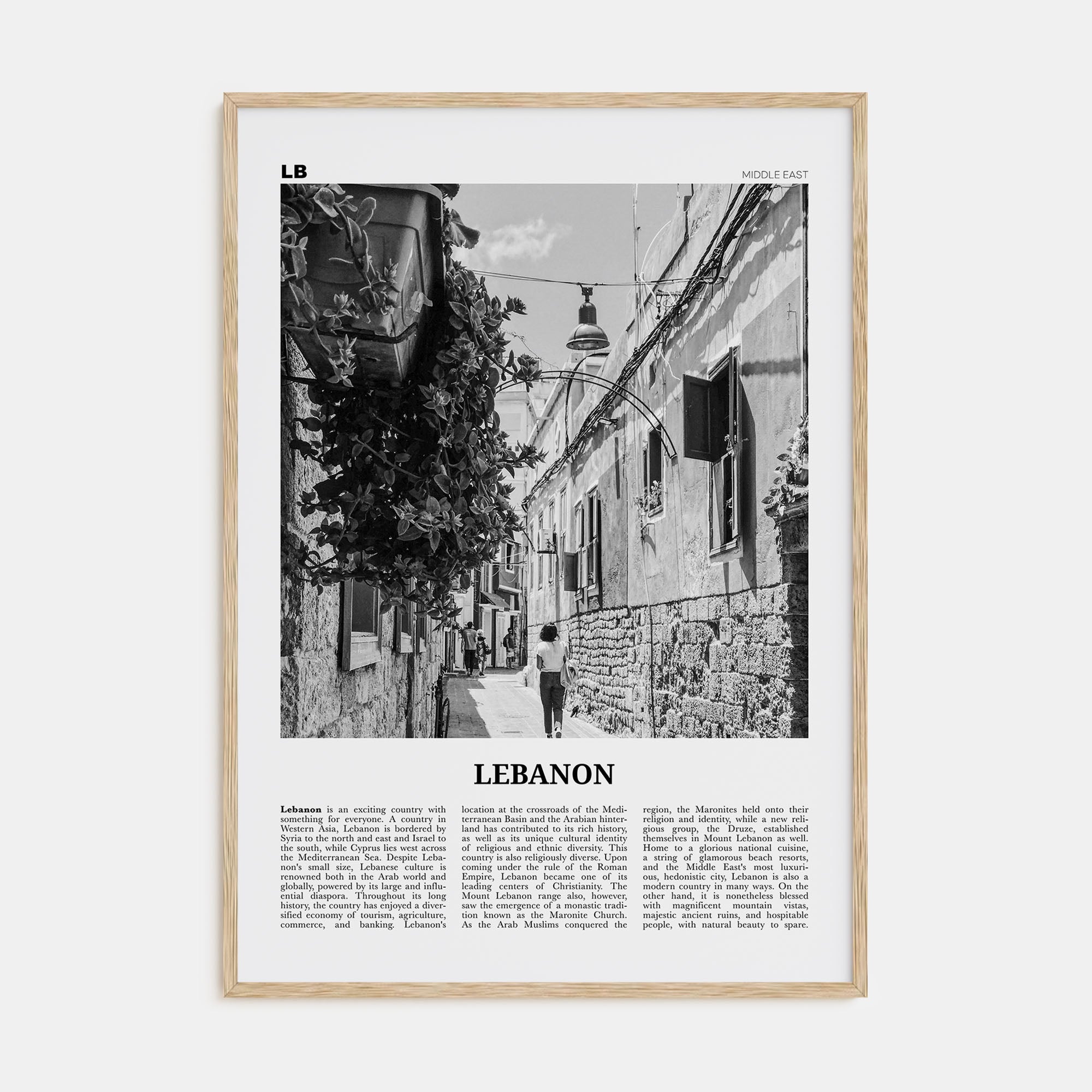 Lebanon Travel B&W No 2 Poster