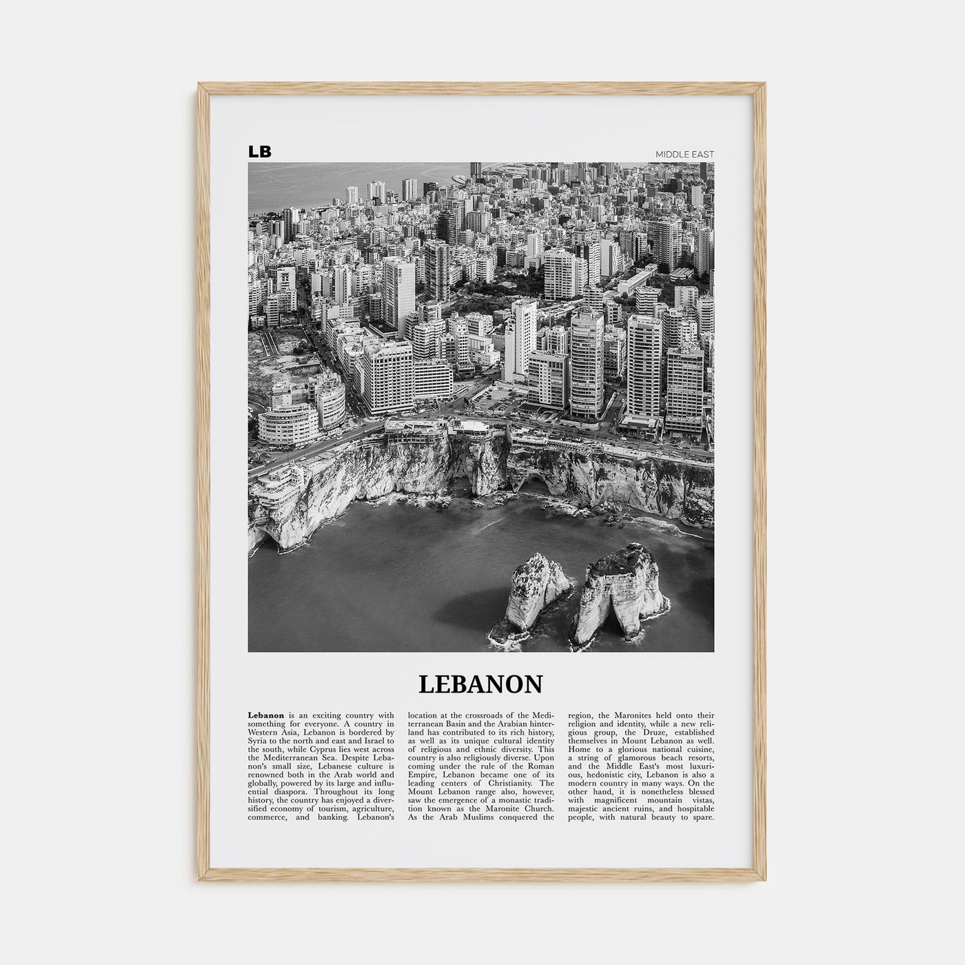Lebanon Travel B&W No 3 Poster