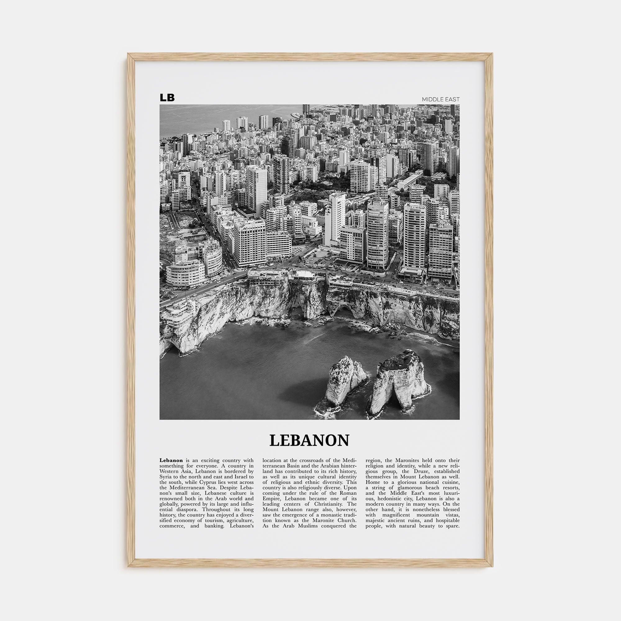 Lebanon Travel B&W No 3 Poster