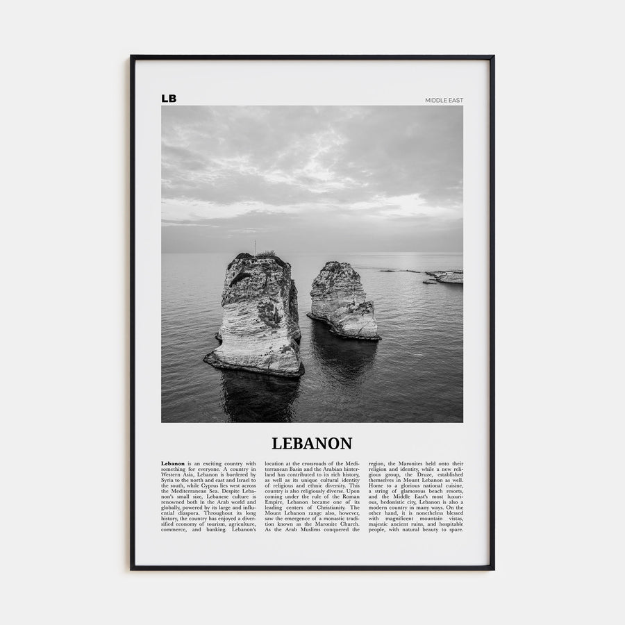 Lebanon Travel B&W No 4 Poster