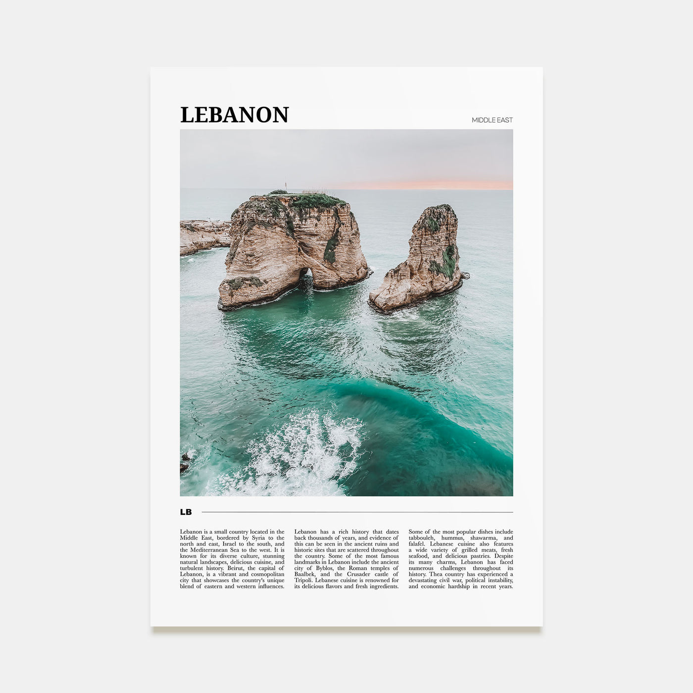 Lebanon Travel Color Poster