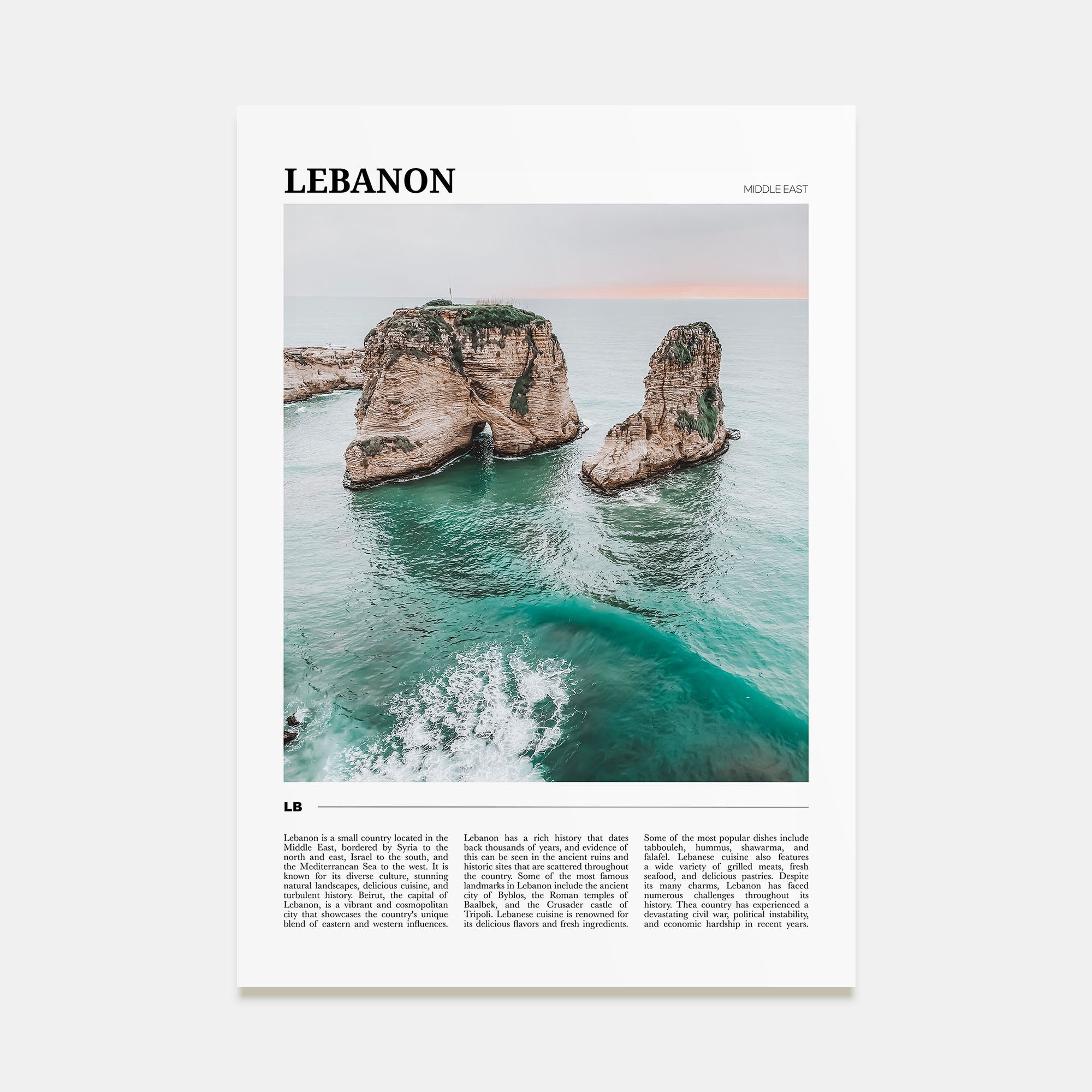 Lebanon Travel Color Poster