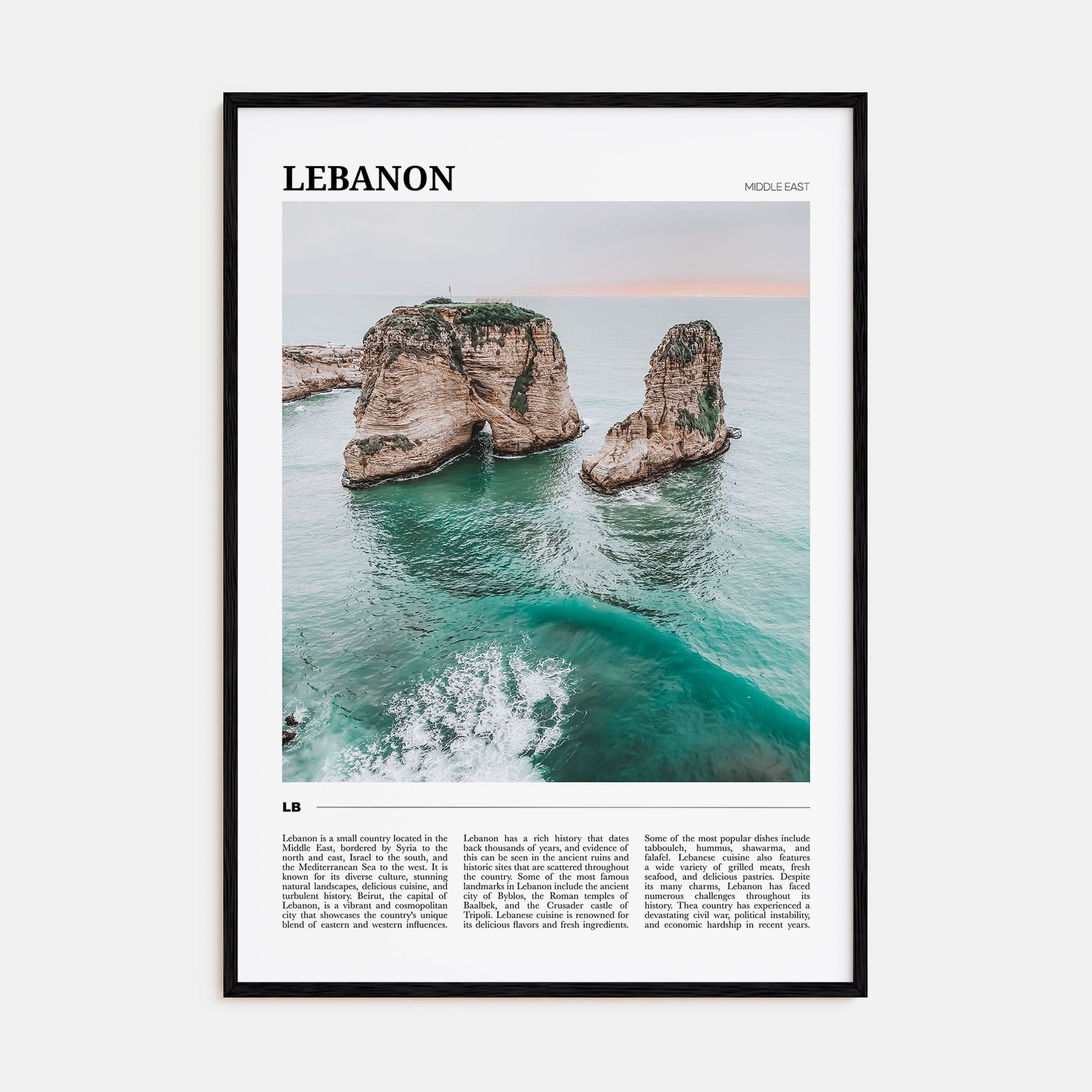 Lebanon Travel Color Poster