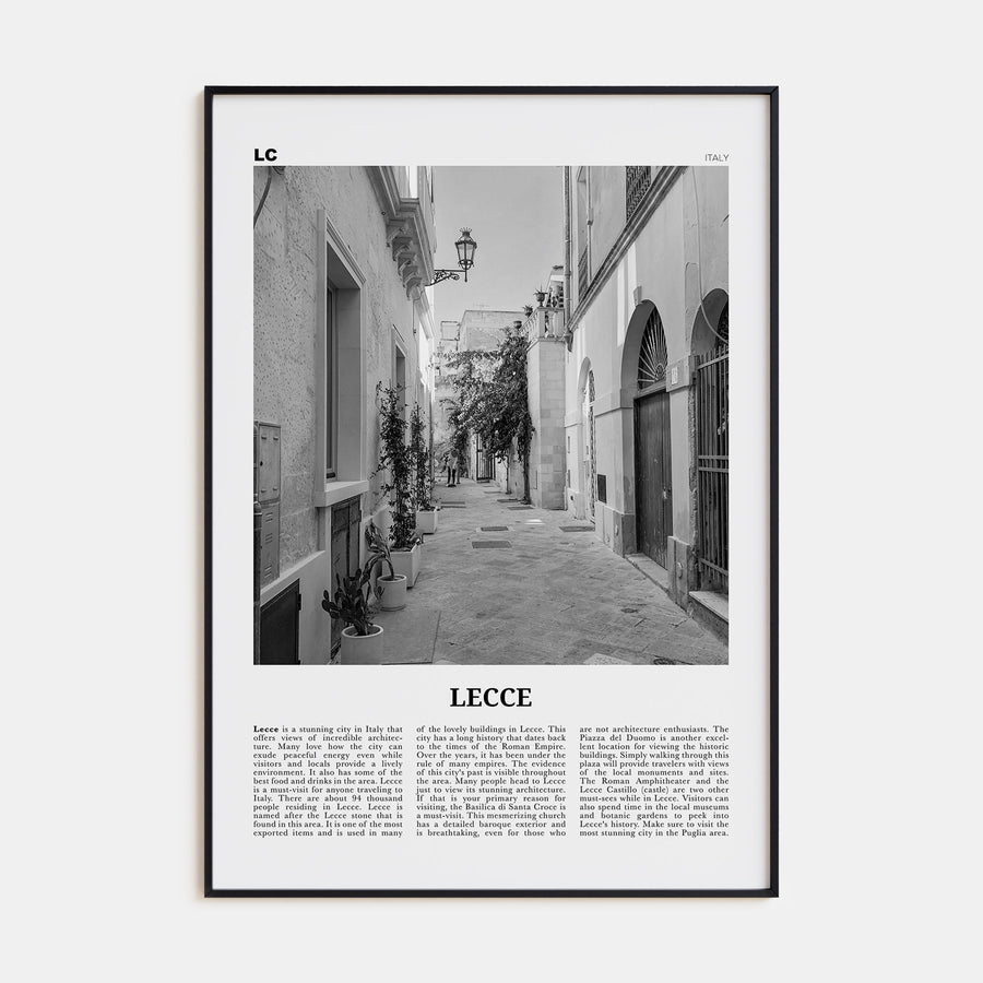 Lecce Travel B&W Poster