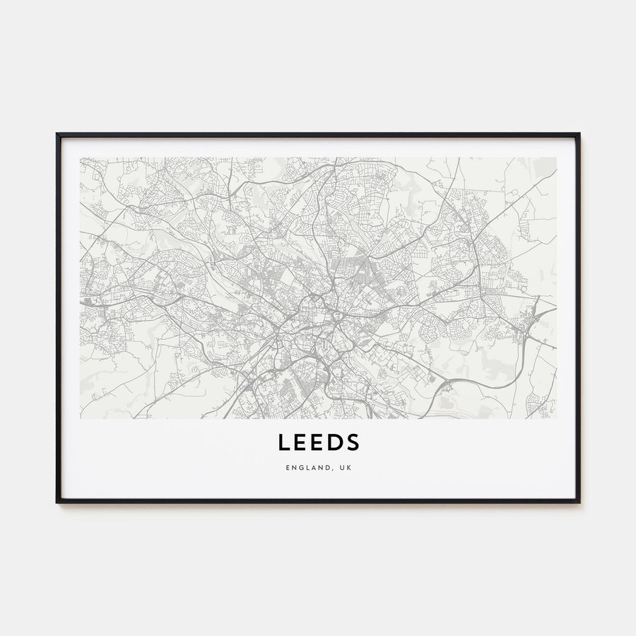 Leeds Map Landscape Poster
