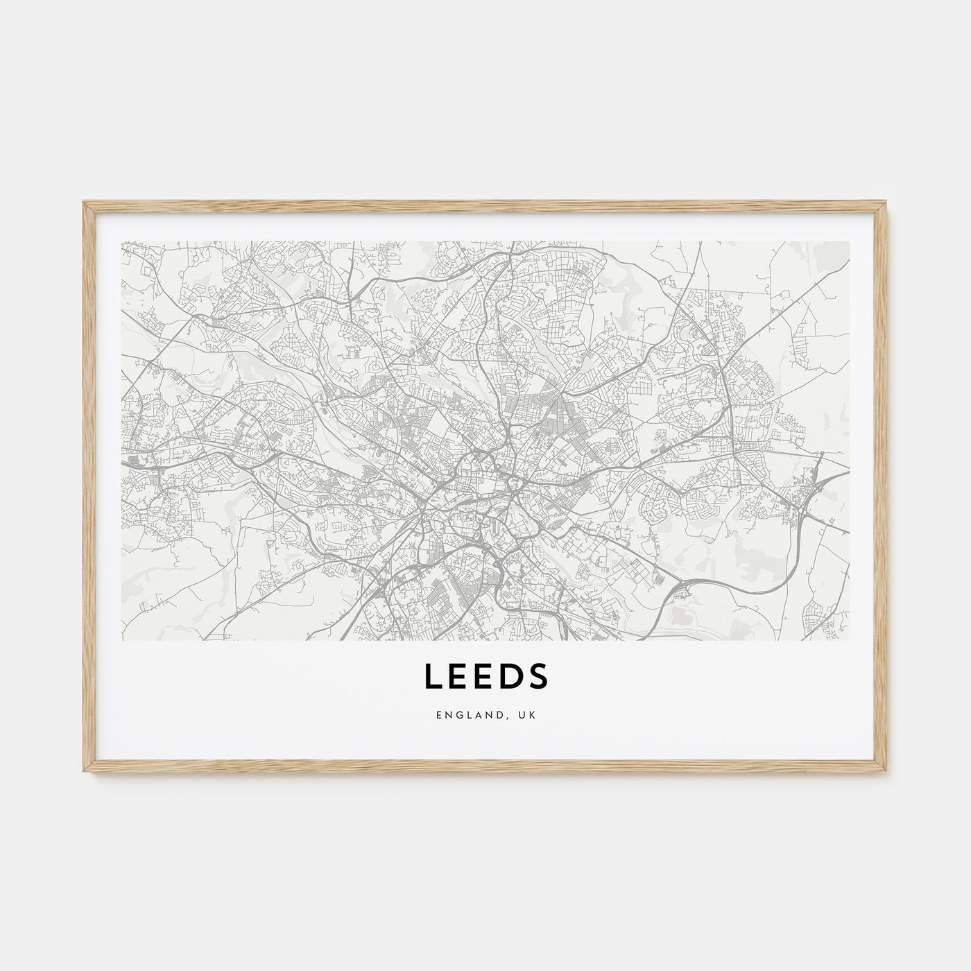 Leeds Map Landscape Poster