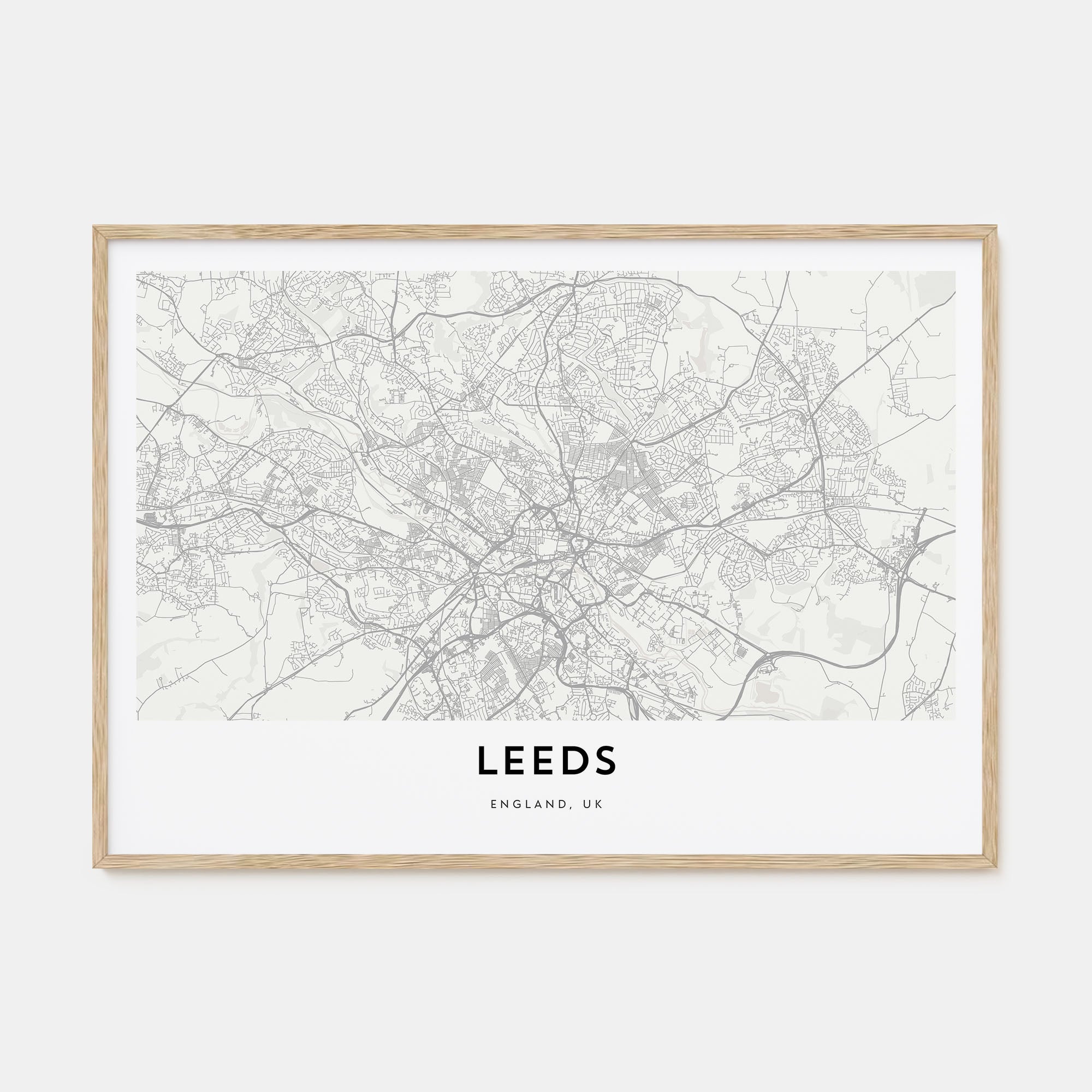Leeds Map Landscape Poster