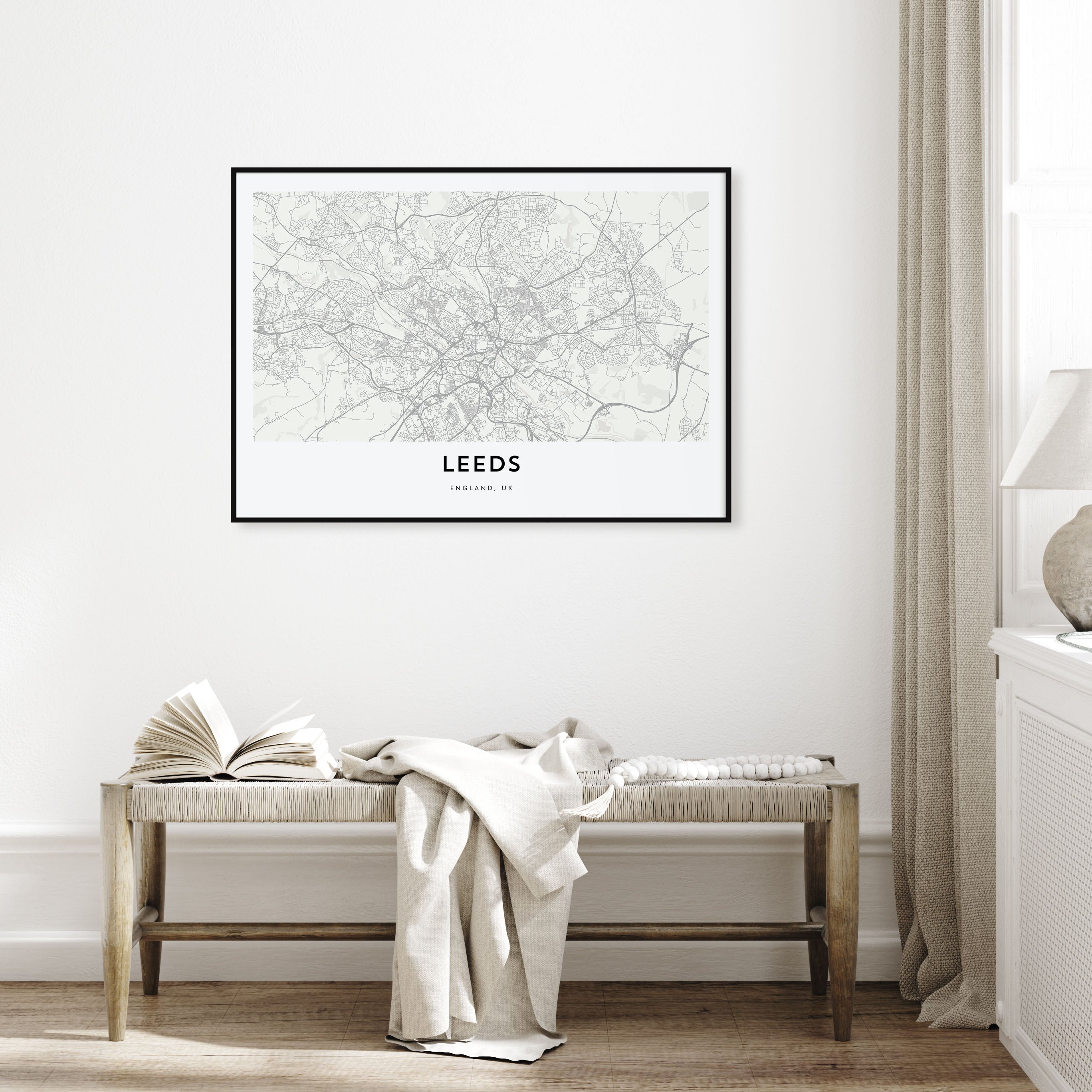 Leeds Map Landscape Poster