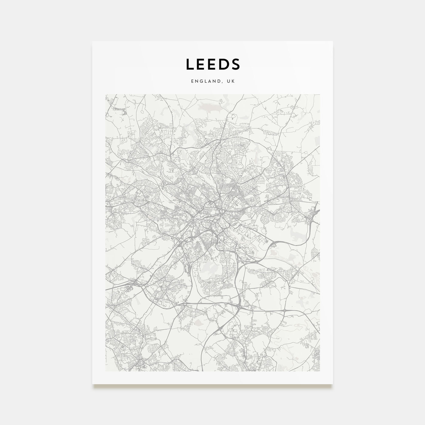Leeds Map Portrait Poster