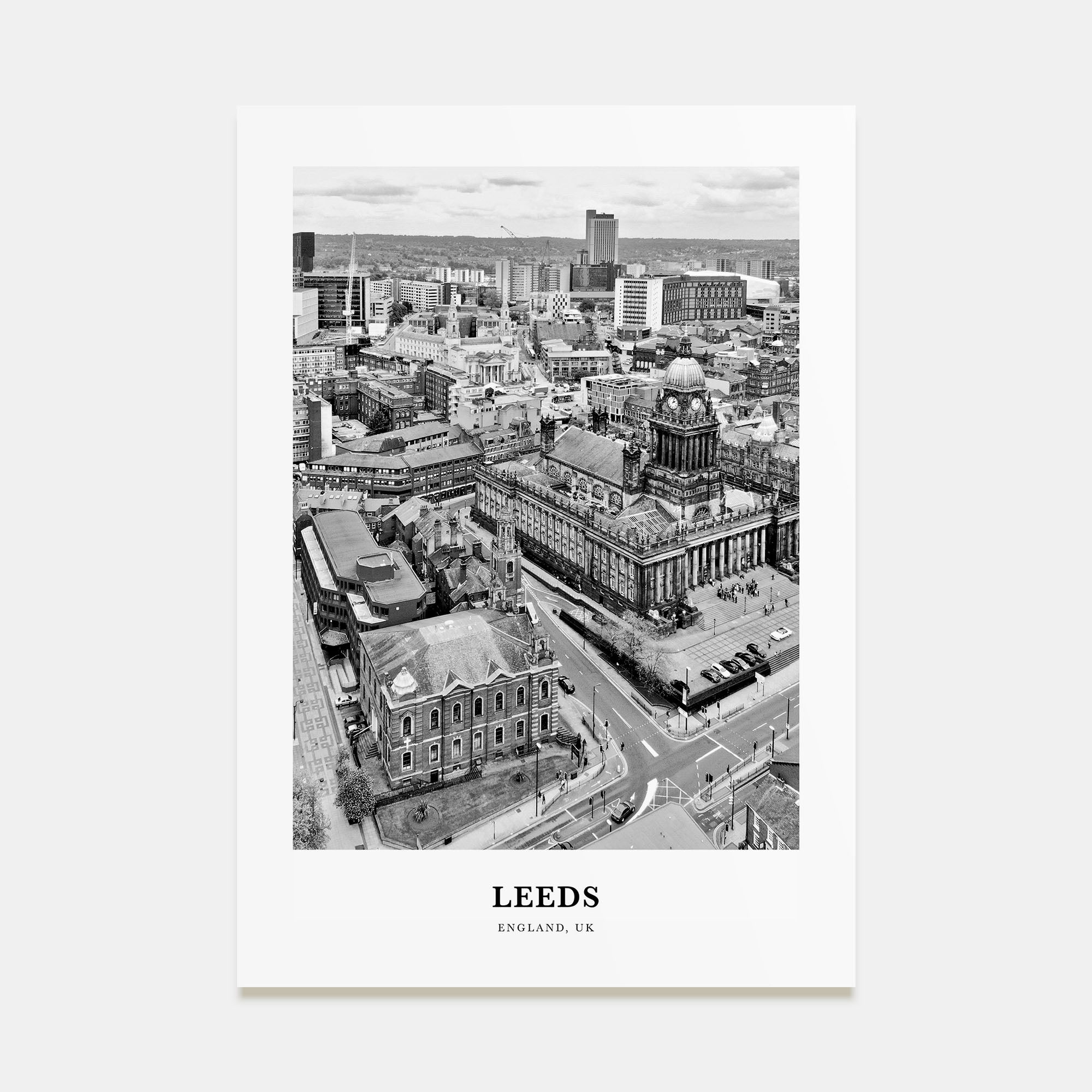 Leeds Portrait B&W Poster