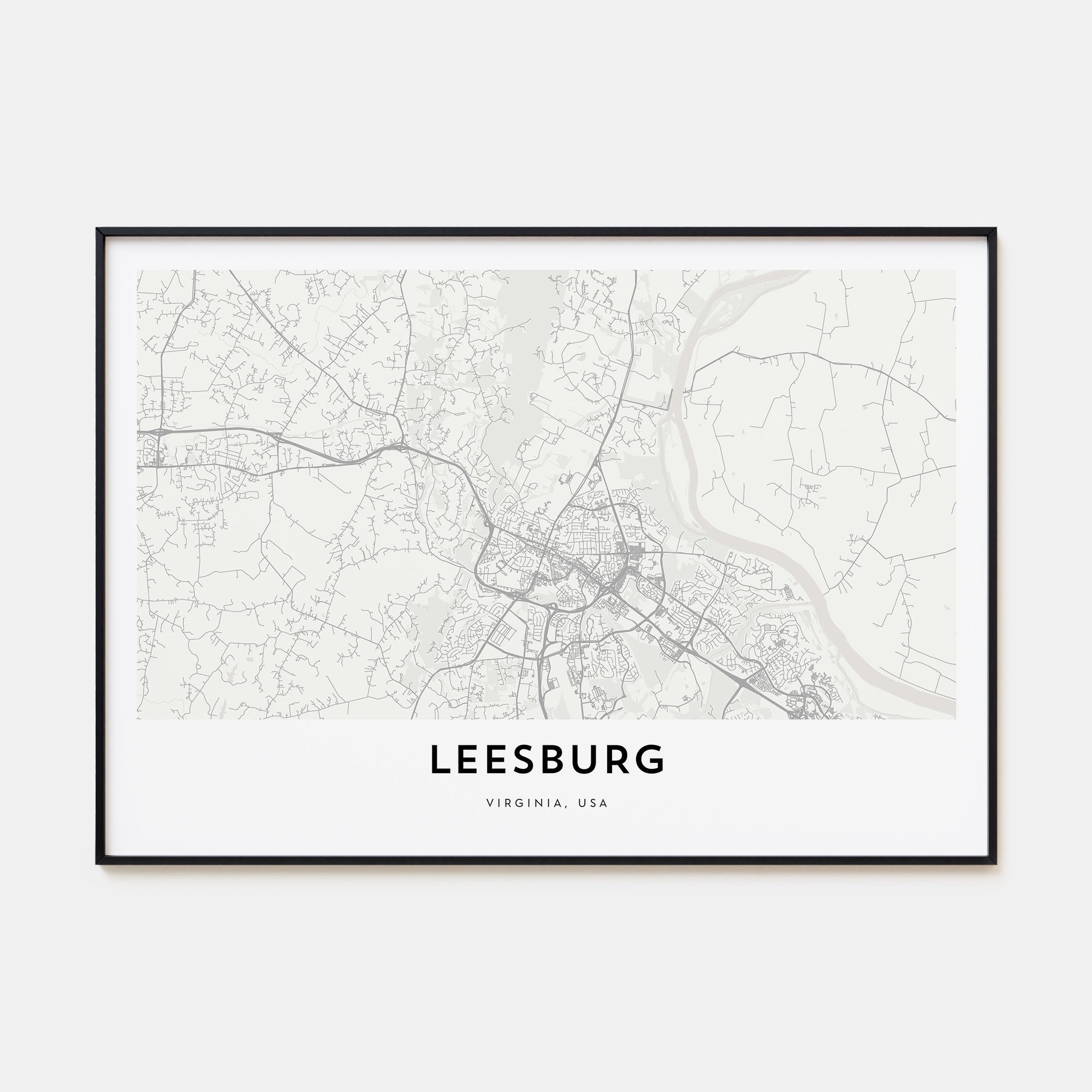 Leesburg Map Landscape Poster