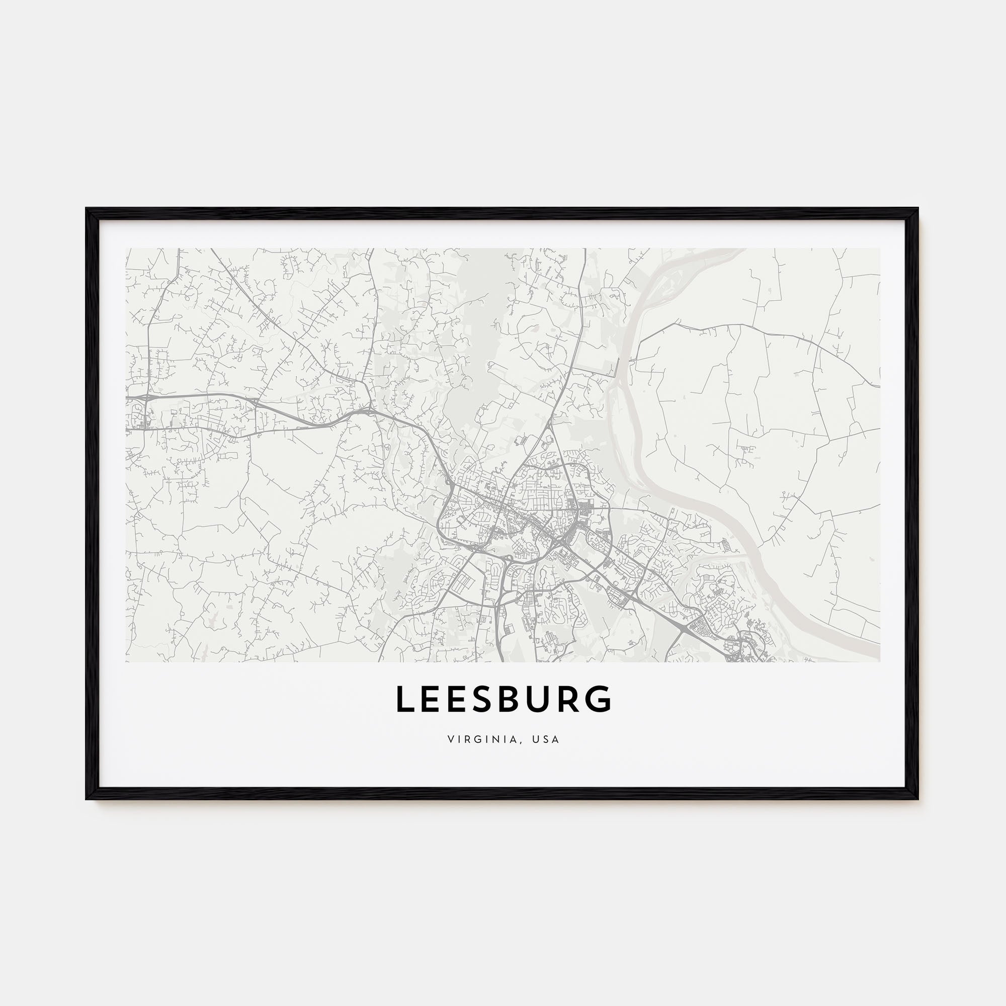 Leesburg Map Landscape Poster