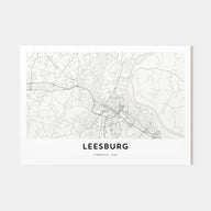 Leesburg Map Landscape Poster