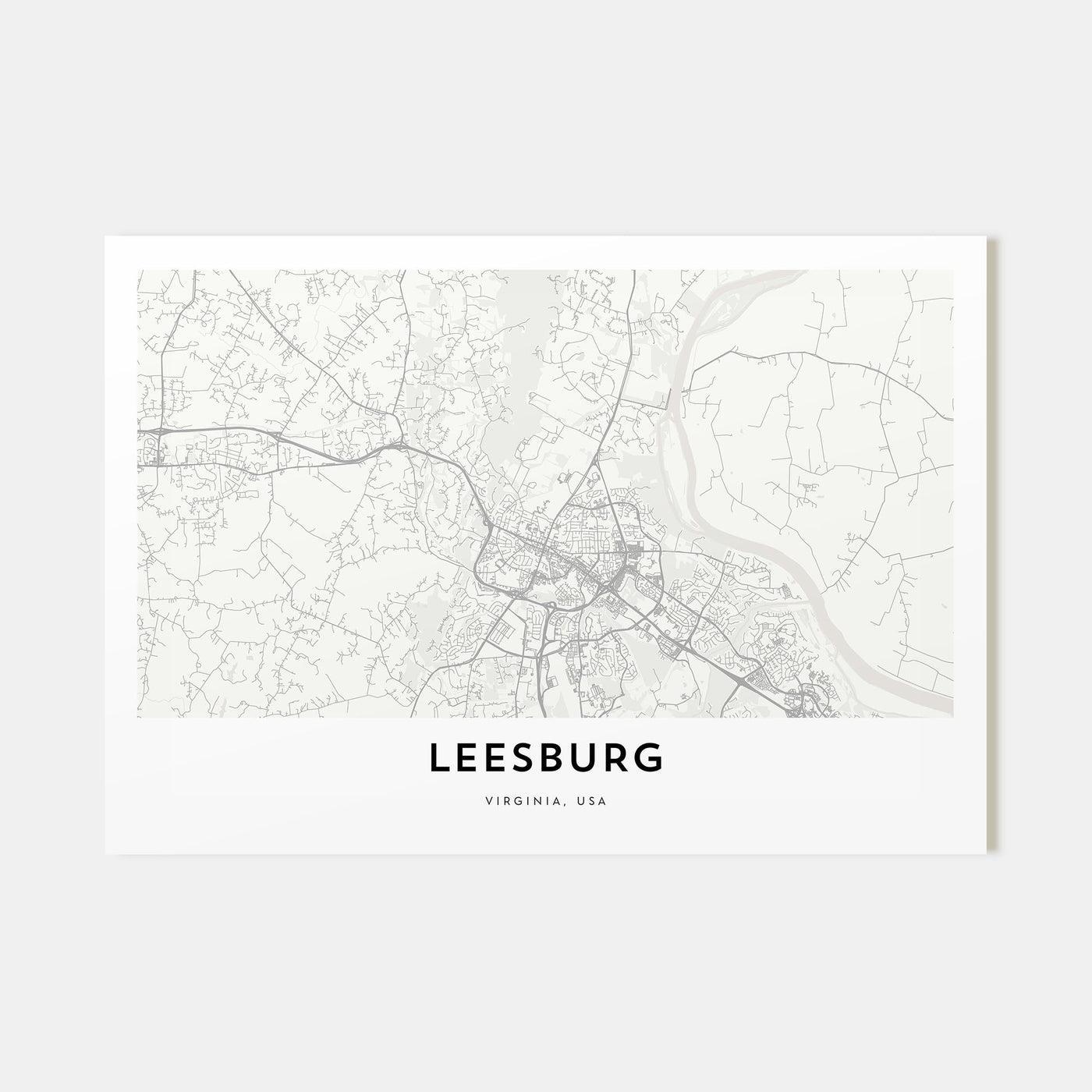 Leesburg Map Landscape Poster