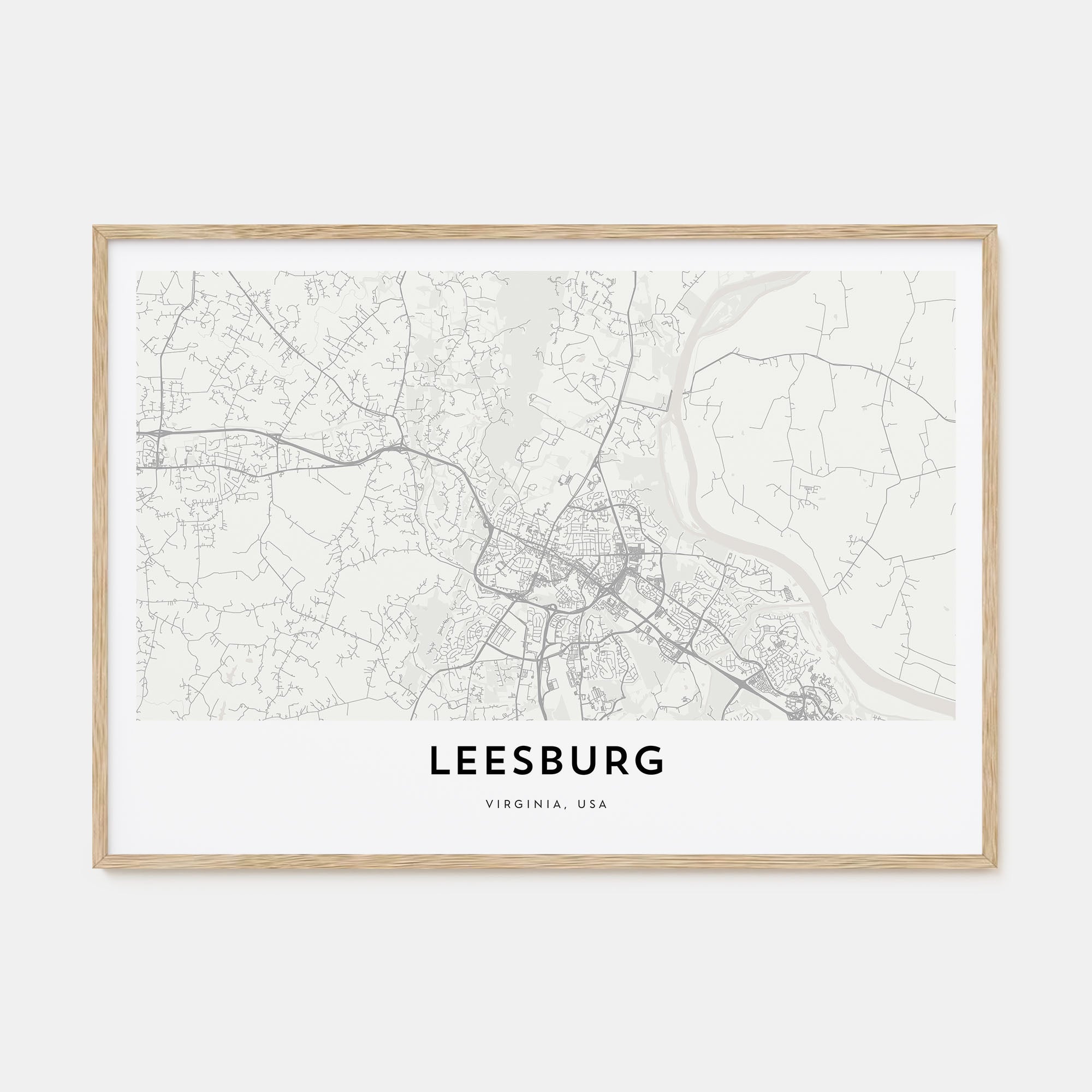 Leesburg Map Landscape Poster