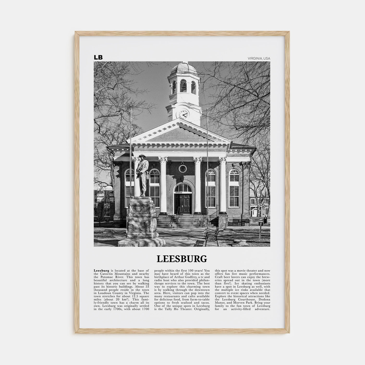 Leesburg Travel B&W Poster