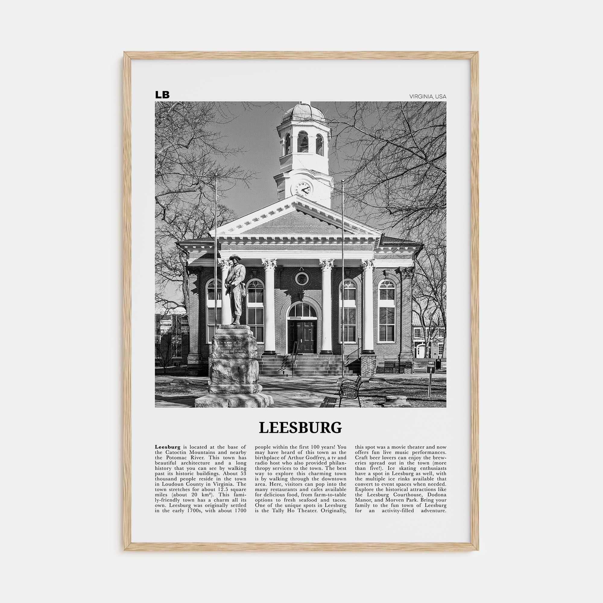 Leesburg Travel B&W Poster