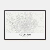 Leicester Map Landscape Poster