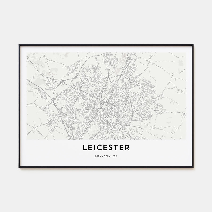 Leicester Map Landscape Poster