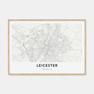 Leicester Map Landscape Poster