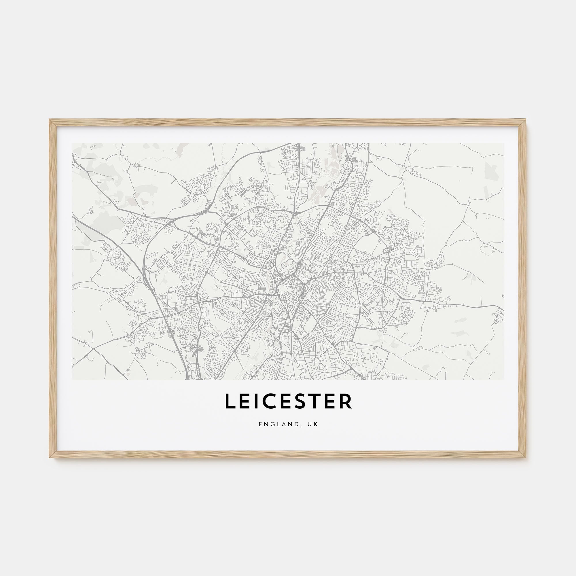 Leicester Map Landscape Poster