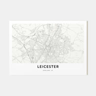 Leicester Map Landscape Poster