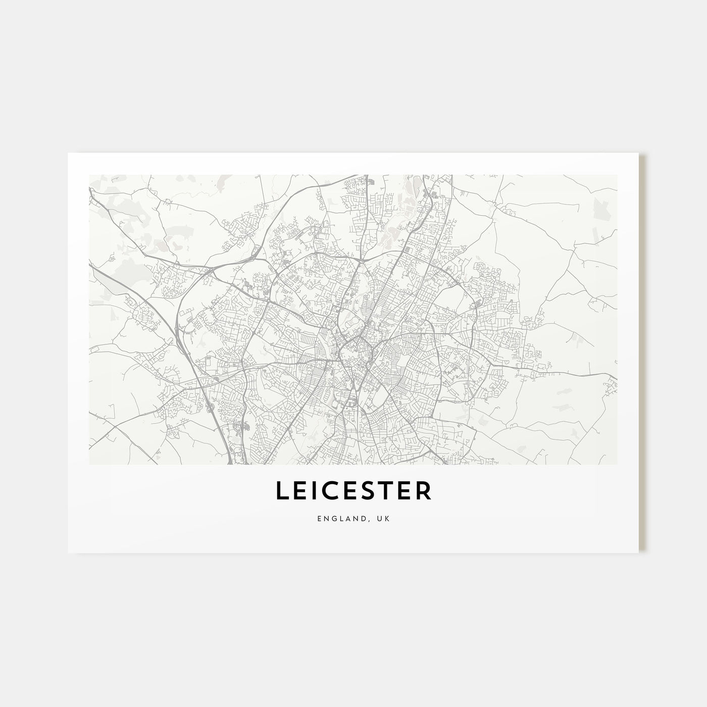Leicester Map Landscape Poster