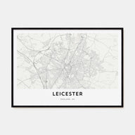 Leicester Map Landscape Poster